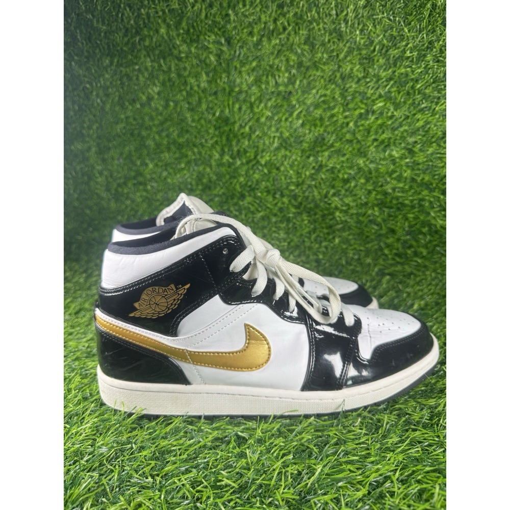 Jordan Air Jordan 1 Mid SE Mens 11 Leather Black/White/Gold 852542-007
